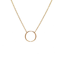 YELLOW GOLD LARGE CIRCLE NECKLACE