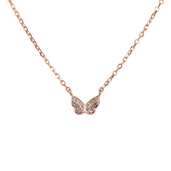 Rose Gold Cubic Zirconia Erfly Pendant Santo Jewellery - Rose Gold Pendant Australia Rose Gold Cubic Zirconia Erfly Pendant Santo Jewellery - Rose Gold Pendant Australia