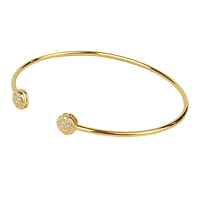 YELLOW GOLD PAVE CZ OPEN BANGLE