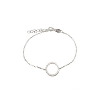 STERLING SILVER CUBIC ZIRCONIA CIRCLE BRACELET