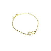 YELLOW GOLD CZ INFINITY BRACELET