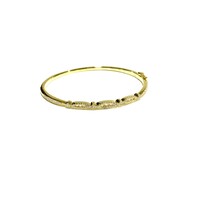 YELLOW GOLD CZ OPEN BANGLE