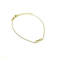 YELLOW GOLD THIN INFINITY BRACELET