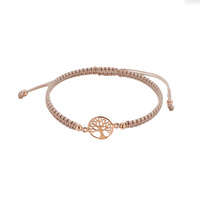 ROSE GOLD TREE OF LIFE CORD BRACELET NUDE
