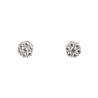 STERLING SILVER CZ CLUSTER STUDS