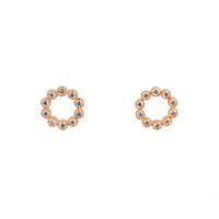 ROSE GOLD CIRCLE OUTLINE CZ STUDS