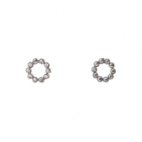 STERLING SILVER CIRCLE OUTLINE CZ STUDS