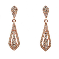 ROSE GOLD CZ DROP STUDS