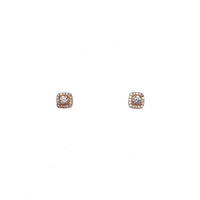 ROSE GOLD CZ SQUARE STUDS