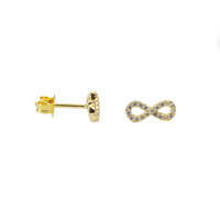 YELLOW GOLD CZ INFINITY STUDS