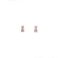 ROSE GOLD DOUBLE CZ DROP STUDS