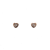 ROSE GOLD PAVE CENTRE HEART STUDS