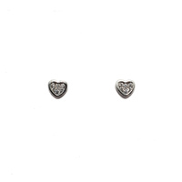 STERLING SILVER PAVE CENTRE HEART STUDS