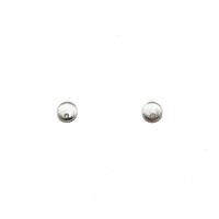 STERLING SILVER BRUSHED STUDS WITH CRYSTAL