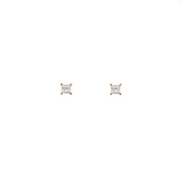 ROSE GOLD SMALL SQUARE CUBIC ZIRCONIA STUDS