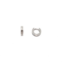STERLING SILVER SMALL BAGUETTE CUBIC ZIRCONIA HUGGIES