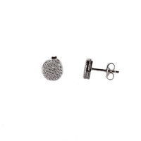 STERLING SILVER LARGE PAVE CIRCLE EARRINGS