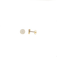 YELLOW GOLD LARGE PAVE CIRCLE EARRINGS