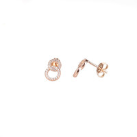 ROSE GOLD TWO CIRCLE CRYSTAL STUDS