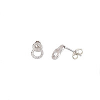 STERLING SILVER TWO CIRCLE CRYSTAL STUDS