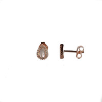 ROSE GOLD MOTHER OF PEARL TEARDROP STUDS