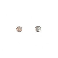 STERLING SILVER 7MM MOTHER OF PEARL DISC STUDS