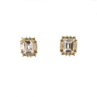 YELLOW GOLD LARGE BAGUETTE STUDS