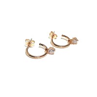 ROSE GOLD HOOPS WITH CZ