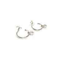 STERLING SILVER HOOPS WITH CZ