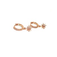 ROSE GOLD CZ HUGGIES WITH STARS