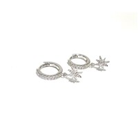 STERLING SILVER CZ HUGGIES WITH STARS