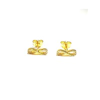 YELLOW GOLD FINE INFINITY STUD EARRINGS