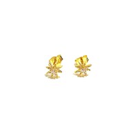 YELLOW GOLD CZ STAR STUDS