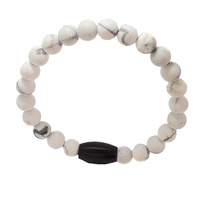 WHITE SPIDER JASPER BEAD BRACELET