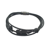 BLACK FEATHER AND BLACK LEATHER BRACELET