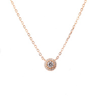 ROSE GOLD ROUND CZ PENDANT