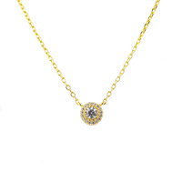YELLOW GOLD ROUND CZ PENDANT