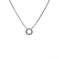 STERLING SILVER CIRCLE OUTLINE CZ PENDANT