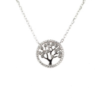 STERLING SILVER CZ TREE OF LIFE PENDANT