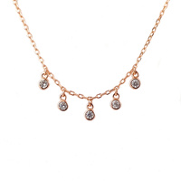 ROSE GOLD CZ DANGLE NECKLACE