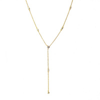 YELLOW GOLD CZ DROP NECKLACE