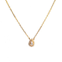 YELLOW GOLD CZ TEARDROP PENDANT