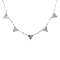 STERLING SILVER FIVE TRIANGLE NECKLACE