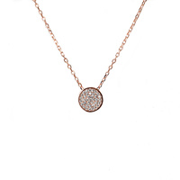 ROSE GOLD PAVE CZ CIRCLE PENDANT