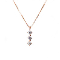 ROSE GOLD 3 CZ NECKLACE