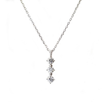 STERLING SILVER 3 CZ NECKLACE