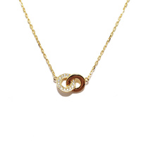 YELLOW GOLD INTERLOCK CIRCLE NECKLACE