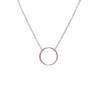 STERLING SILVER LARGE CIRCLE NECKLACE
