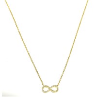 YELLOW GOLD CZ INFINITY NECKLACE
