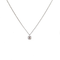 STERLING SILVER CLAW SET SINGLE CZ NECKLACE